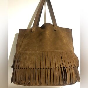 Madewell Brown Fringe Tote Bag
